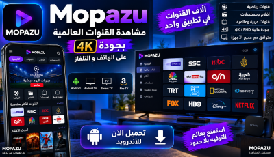 تحميل تطبيق Mopazu مشاهدة القنوات 4K للهاتف و للتلفاز 2027